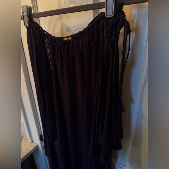 Indah Black Asymmetrical Layered Maxi Skirt - Picture 8 of 15